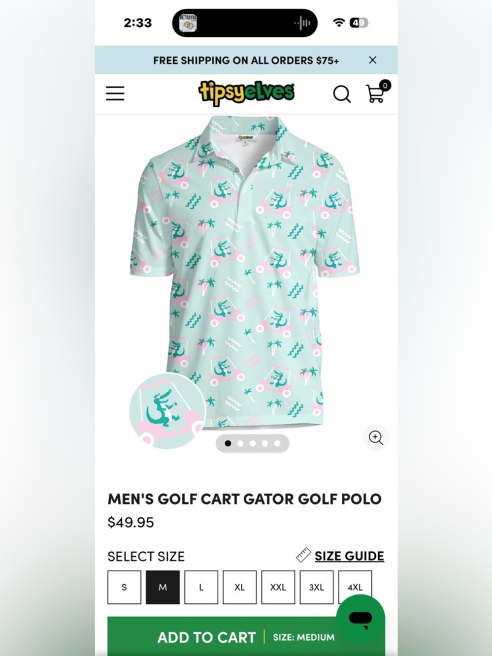 Tipsy Elves Mens Polo new